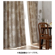 既製カーテン ドレープ ハナカザリ 100cm×200cm グレー V1252