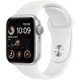 Apple Watch SE 第2世代 （GPSモデル）- 40mmシルバーアルミニウムケースとホワイトスポーツバンド - レギュラー [MNJV3J/A]