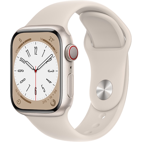 Apple Watch Series 8 （GPS ＋ Cellularモデル）- 41mmスターライトアルミニウムケースとスターライトスポーツバンド - レギュラー [MNHY3J/A]