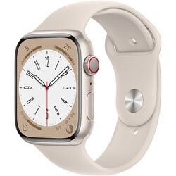 Apple Watch Series 8 （GPS ＋ Cellularモデル）- 45mmスターライトアルミニウムケースとスターライトスポーツバンド - レギュラー [MNK73J/A]
