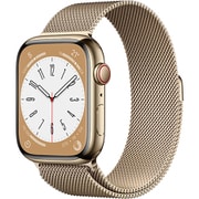 Apple Watch Series 8 （GPS ＋ Cellularモデル）- 45mmゴールドステンレススチールケースとゴールドミラネーゼループ [MNKQ3J/A]