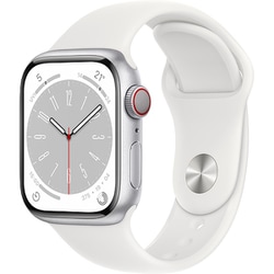 Apple Watch Series 8 （GPS ＋ Cellularモデル）- 41mmシルバーアルミニウムケースとホワイトスポーツバンド - レギュラー [MP4A3J/A]