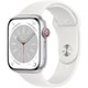 Apple Watch Series 8 （GPS ＋ Cellularモデル）- 45mmシルバーアルミニウムケースとホワイトスポーツバンド - レギュラー [MP4J3J/A]