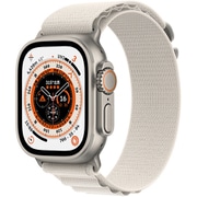 Apple Watch Ultra （GPS ＋ Cellularモデル）- 49mmチタニウムケースとスターライトアルパインループ - M [MQFR3J/A]