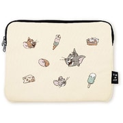 キャラクターグッズ TJM-277 トム&ジェリー ちび刺繍 タブレットポーチ アイボリー