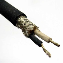 2芯 カラーシールドケーブル 黒 5m BELDEN8412-BK L-5m