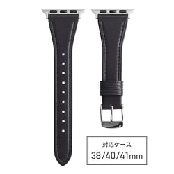 RWC027AU [Apple Watch 38/40/41mm 用 バンド 牛革 テーパード ブラック]