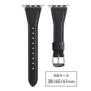 RWC027AU [Apple Watch 38/40/41mm 用 バンド 牛革 テーパード ブラック]