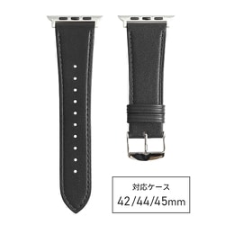 RWC028AW [Apple Watch 42/44/45mm 用 バンド 牛革 スタンダード ブラック]