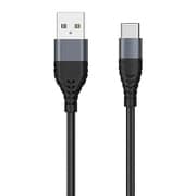 USB-A to Type-Cケーブル 高耐久 1.2m アルミコネクタ ブラック FATC-JD30