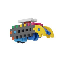 BANDAI - gakkiiiii Gakkenニューブロック パーツ3番（タイヤ緑）4番（ジョイント