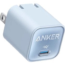 USB急速充電器 Anker 511 Charger（Nano 3 30W）USB PD（パワーデリバリー）対応 30W USB-C×1 折りたたみ式プラグ採用 ActiveShield 2.0搭載 ブルー A2147N31