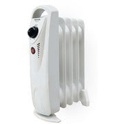 ミニオイルヒーター 500W  1～3畳用 5枚枚フィン 転倒OFFスイッチ付き ホワイト TOH-363