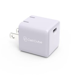 USB急速充電器 1ポートUSB-C Fast Charger GaN Mini（PD30w） USB PD（パワーデリバリー）対応 32W USB-C×1 GaN素材搭載 折りたたみ式プラグ採用 白藤（シラフジ）/ライトパープル CCAC06-LP