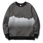 エコハイブリッド リッジラインプリント スウェットシャツ ECO HYBRID RIDGE LINE PRINT SWEAT SHIRT N1JK BLK(ブラック) Mサイズ [アウトドア スウェット メンズ]