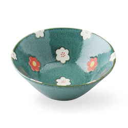 ボウル 14cm 洋食器 ノルディックフラワー 北欧 花柄 磁器 食器 美濃焼 日本製 グリーン 266254