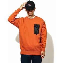 CASUAL RIDE CREWNECK SWEATS cac-01-2209-01 ORANGE Mサイズ [アウトドア スウェット メンズ]
