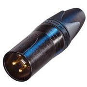 XLRキャノンコネクタ 3ピン 金メッキ 黒 オス型 プラグ NC3MXX-B