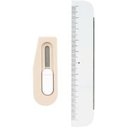 カッター 定規 ミニ文具 チームデミ カッター+ルーラー くるみ TD-001CR