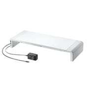 USB Type-C接続 ハブ付き 机上ラック ホワイト MR-LC210CHW