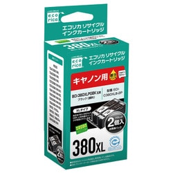 互換リサイクルインクカートリッジ キヤノン BCI-380XLPGBK ブラック（顔料） 2個 インク残量表示に完全対応 ECI-C380XLB-2P