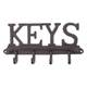 ベストコ 壁掛け 4連 フック 27cm Keys ブラウン NE-331