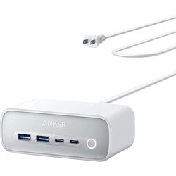 USB急速充電器 Anker 525 Charging Station USB PD（パワーデリバリー）対応 67W USB-C×2/USB-A×2/AC×3 ActiveShield 2.0搭載 7台同時充電可 ホワイト A91C0N21