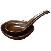 長谷園 レンゲ 皿付 小 茶色 アメ釉 ANM-26