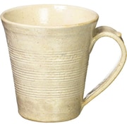 長谷園 マグカップ 「優」 軽量 櫛目 クリーム AIW-07