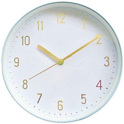 掛け時計 直径 約 25cm 電波時計 北欧風 壁掛け 時計 連続秒針 ブルー I04-6150