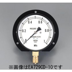 G 3/8"/100/128mm/0-1.0MPa つば付圧力計 EA729CE-10