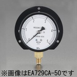 フレアー1/4"/ 75/100mm/0-2.0MPa つば付圧力計 EA729CA-20