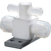 NR1327-005 [フロンケミカル チューブ継手 フッ素樹脂（PTFE）二方バルブ圧入型ベース付 1/4パイ]