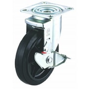 RJ2-150NWRS [ユーエイ プレス製キャスター 自在車ストッパー付150径ナイロンホイルゴム車輪]