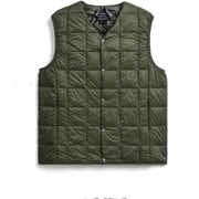 Vネックボタン インナーダウンベスト TAION-001 D.OLIVE Mサイズ [アウトドア ダウンウェア メンズ]