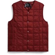Vネックボタン インナーダウンベスト TAION-001 BURGUNDY XLサイズ [アウトドア ダウンウェア メンズ]
