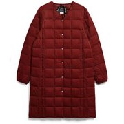 Vネックボタン ロングダウンジャケット TAION-W101-LONG BURGUNDY Mサイズ [アウトドア ダウンウェア レディース]