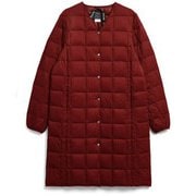 Vネックボタン ロングダウンジャケット TAION-W101-LONG BURGUNDY Lサイズ [アウトドア ダウンウェア レディース]