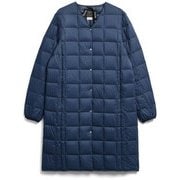 Vネックボタン ロングダウンジャケット TAION-W101-LONG D.BLUE Lサイズ [アウトドア ダウンウェア レディース]