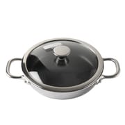 フライパン 両手 15cm IH対応 ガラス蓋付き 業務用 クィーンパン IHQP-4W