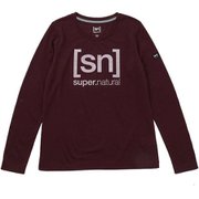 レディース 長袖 クルーネック W JP BASIC CREW NECK SN LOGO TEE LS SNWJ10020 JU64 Sサイズ [フィットネス ヨガ シャツ レディース]