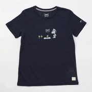 W'S スヌーピー Tシャツ W C-SNOOPY＆ WOOD STOCK CAMP YOGA TEE SNWJ10049 J005 Mサイズ [フィットネス ヨガ シャツ レディース]