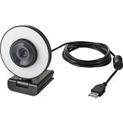 WEBカメラ フルHD 1080P 200万画素 60FPS LEDライト搭載 ブラック UCAM-CX20ABBK