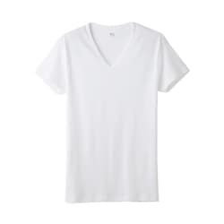 YG ピュアコットン Vネック Tシャツ Mサイズ ホワイト YV0015V