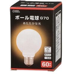 G70 ボール球 60W E26 ホワイト LB-G7660K-WN