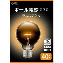 G70 ボール球 40W E26 クリア LB-G7640K-CN