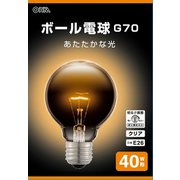 G70 ボール球 40W E26 クリア LB-G7640K-CN