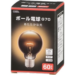 G70 ボール球 60W E26 クリア LB-G7660K-CN