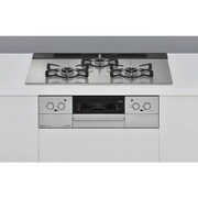 ビルトインガスコンロ Superia(スペリア) 幅75cm プロパンガスLPG ガラストップ(シルキーシルバー) 前面パネル(シルバー) 水無し両面焼グリルタイプ RHS71W37T2DVW/LP