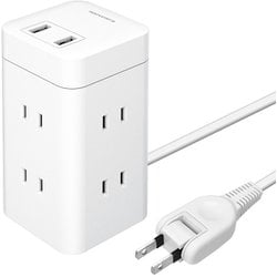 タワー型USBタップ 6口＋A×2 TSK110U2W